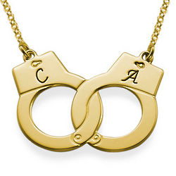 18 Karat Gold-Plated Personalized Handcuff Necklace