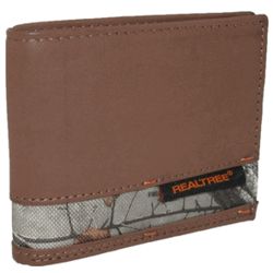 Realtree Camo Leather Stitched Passcase Bilfold Wallet