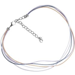 5 Strand 17" Leather Necklace with Sterling Silver Extender