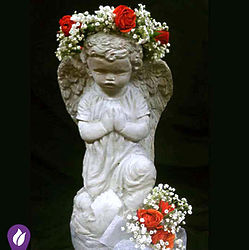 Keepsake Sympathy Angel Figurine with Red Roses