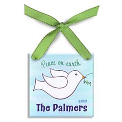 Personalized Peace Dove Christmas Ornament
