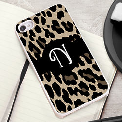 Luscious Leopard Personalized White Trimmed iPhone Case