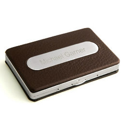 Brown Leather Business Card Case