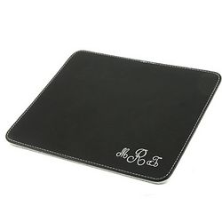 Personalized Black Leather Mousepad
