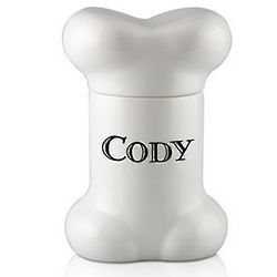 Ceramic Dog Bone Personalized Dog Treat Jar