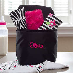 Personalized Bottle Bag with Burp Cloth Set