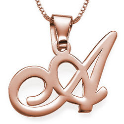 Personalized Rose Gold-Plated Initial Pendant