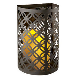 Flameless Metal Wall Sconce with Timer