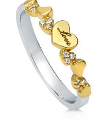 Gold Plated Cubic Ziconia Love Heart Ring