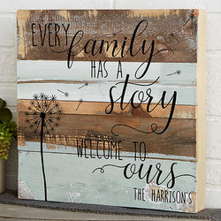 Personalized Family Story Rustic Reclaimed Wood Wall Art