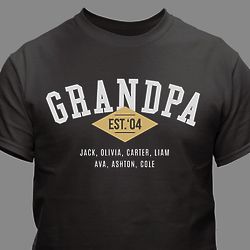 Personalized Grandpa Established T-Shirt
