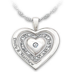 I Love You Personalized Diamond Pendant Necklace