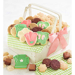 Mother's Day Cookies in Wooden Picnic Basket