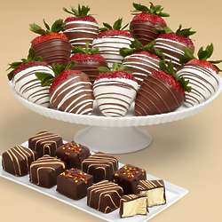 9 Autumn Cheesecake Bites & 12 Swizzled Strawberries Gift Box