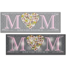 Personalized TwinkleBright LED Mom's Heart 27" Photo Canvas