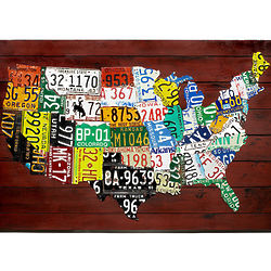 Reclaimed License Plate Map