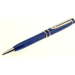 Engraved Blue Marble Ball Point Pen