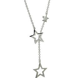 Cascading Stars Sterling Silver Lariat Necklace