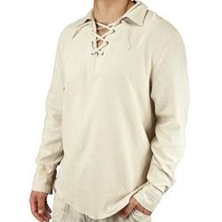 Long Sleeve Beach Shirt with Drawstring Collar