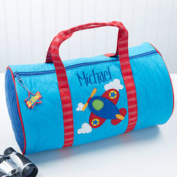 Kid's Personalized Airplane Duffel Bag