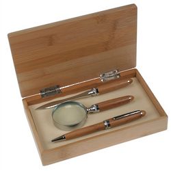 Bamboo Magnifying Glass and Letter Opener Set