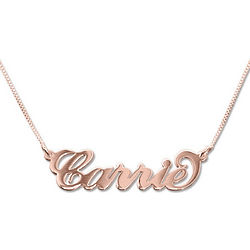 Small Rose Gold Carrie Name Necklace