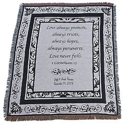 Personalized Black and White Wedding Throw