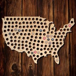 Giant USA Beer Cap Map