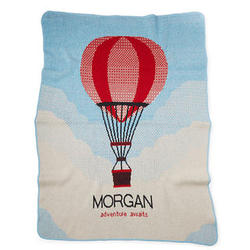 Personalized Hot Air Balloon Baby Blanket Throw