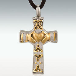 Here's My Heart Stainless Steel Cross Cremation Pendant