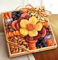 Ever Blooming Sympathy Fruit & Nuts Kosher Gift Crate