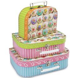 3 Cupcake Nesting Suitcases for Girl's Room