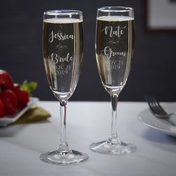 2 Wedding Traditions Personalized Champagne Flutes