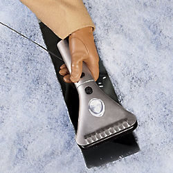 Heated Ice Scraper with Light and Telescoping Handle