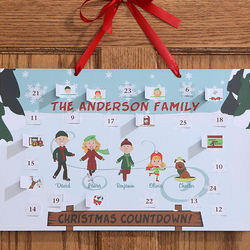 Ice Skating Family Personalized Christmas Countdown Calendar