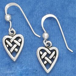 Sterling Silver Celtic Knot Heart Earrings