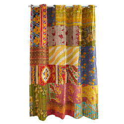 Kantha Recycled Sari Shower Curtain