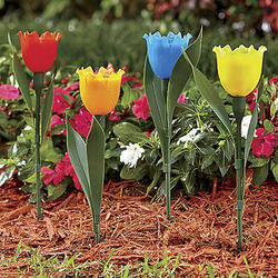 Solar Tulip Garden Stakes