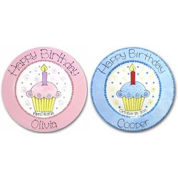 Personalized 11" Birthday Cupcake Design Plate