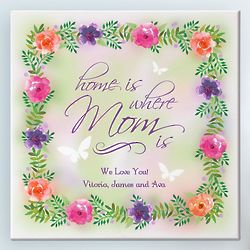 Personalized Home Is Where Mom Is Canvas Art Print