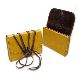 Custom Large Leather Lined Book Pouch