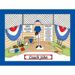 Personalized Baseball Coach Cartoon