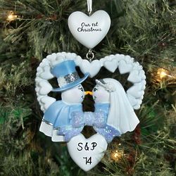Personalized First Christmas Snow Couple Ornament