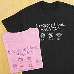 Personalized Reasons I Love Vacation T-Shirt