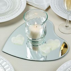 10" Heart-Shaped Mirror Centerpieces