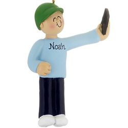 Personalized Selfie Male Christmas Ornament