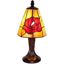 Stained Glass Mini Rose Accent Lamp