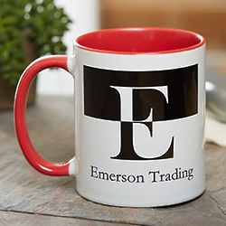 Personalized Initials 11 Oz. Coffee Mug in Red