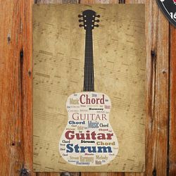Personalized Acoustic Guitar Word-Art Wall Sign
