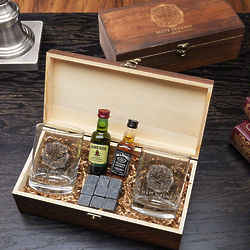 Fueled by Fire Custom Whiskey Gift Set with Engraved Box